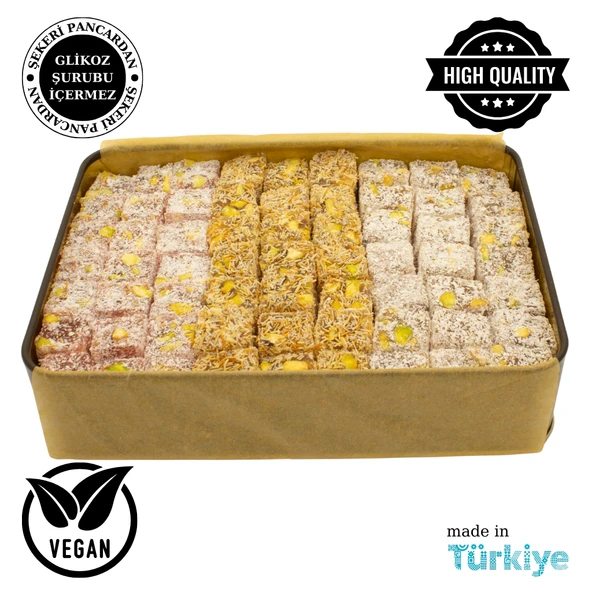 Karışık Çifte Kavrulmuş Antep Fıstıklı Lokum 500 Gr - 3