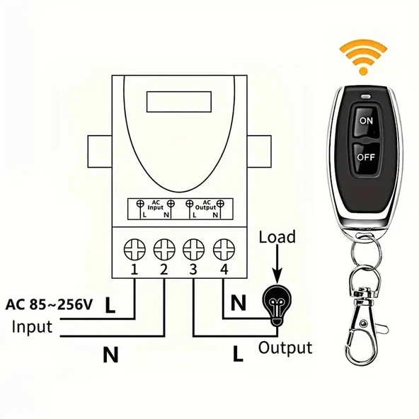 220 VOLT 30 AMPER KABLOSUZ UZAKTAN KUMANDA ANAHTARI(ROLE ALICISI) - 2