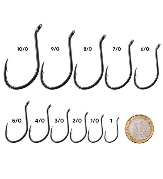 Shogun 9950 Octopus Beak Black Büyük Beden Olta İğnesi No:10/0 - Resim 2