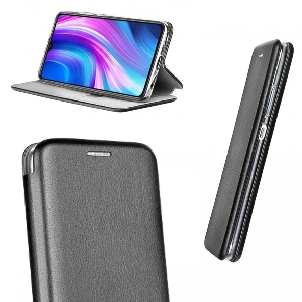 Xiaomi Redmi Note 8 Kılıf Shell Manyetik Kapaklı Kartlıklı Stantlı - 9
