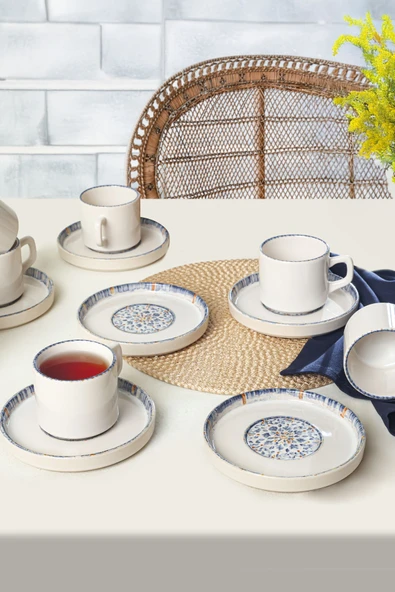 Keramika Sapphire Stackable Çay Takımı 12 Parça 6 Kişilik 22743-44 - 3