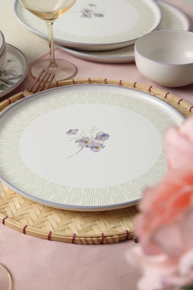 Keramika Purple Bloom Nordıc Yemek Takımı 24 Parça 6 Kişilik 22431-32 - Resim 6