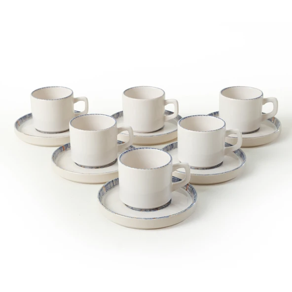 Keramika Sapphire Stackable Çay Takımı 12 Parça 6 Kişilik 22743-44 - 6
