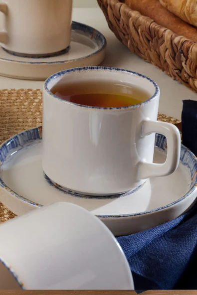 Keramika Sapphire Stackable Çay Takımı 12 Parça 6 Kişilik 22743-44 - 6