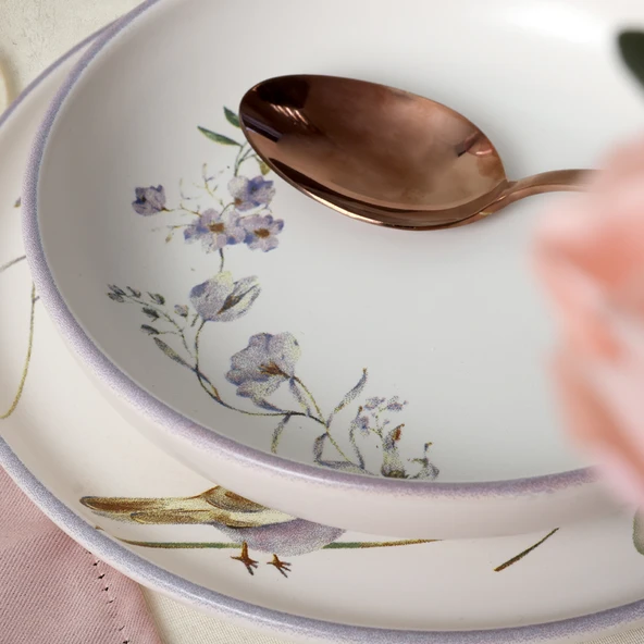 Keramika Purple Bloom Nordıc Yemek Takımı 24 Parça 6 Kişilik 22431-32 - 5