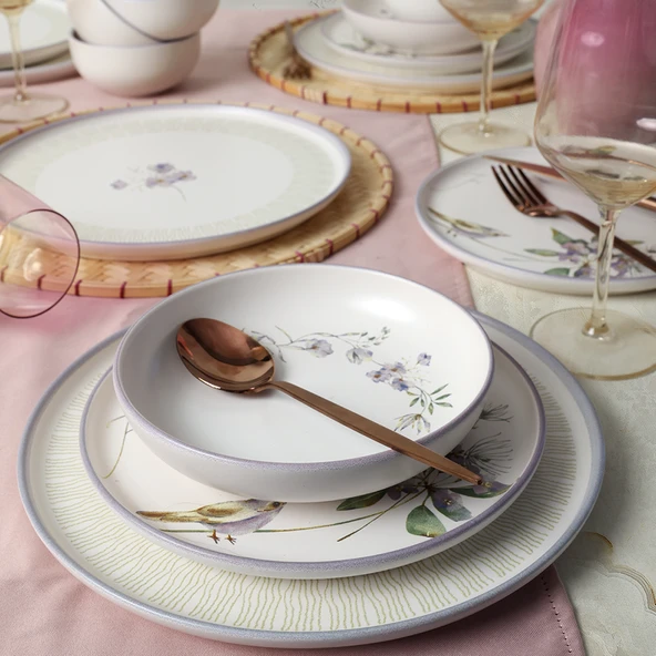 Keramika Purple Bloom Nordıc Yemek Takımı 24 Parça 6 Kişilik 22431-32 - 2
