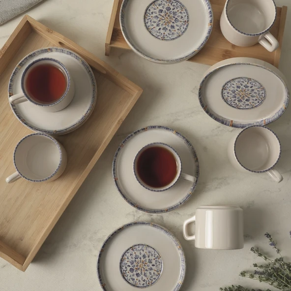 Keramika Sapphire Stackable Çay Takımı 12 Parça 6 Kişilik 22743-44 - 3