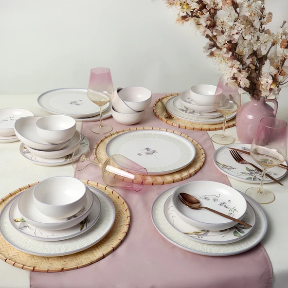Keramika Purple Bloom Nordıc Yemek Takımı 24 Parça 6 Kişilik 22431-32 - 6