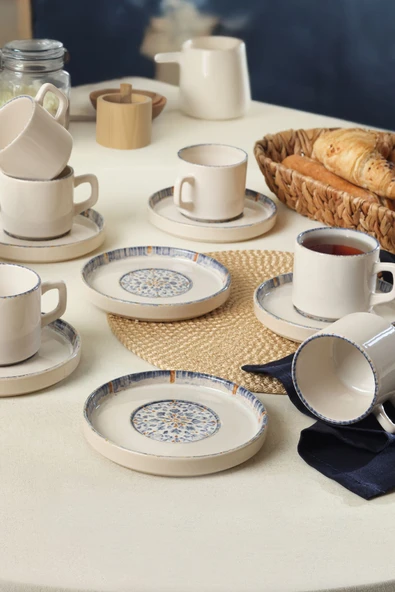 Keramika Sapphire Stackable Çay Takımı 12 Parça 6 Kişilik 22743-44 - 2