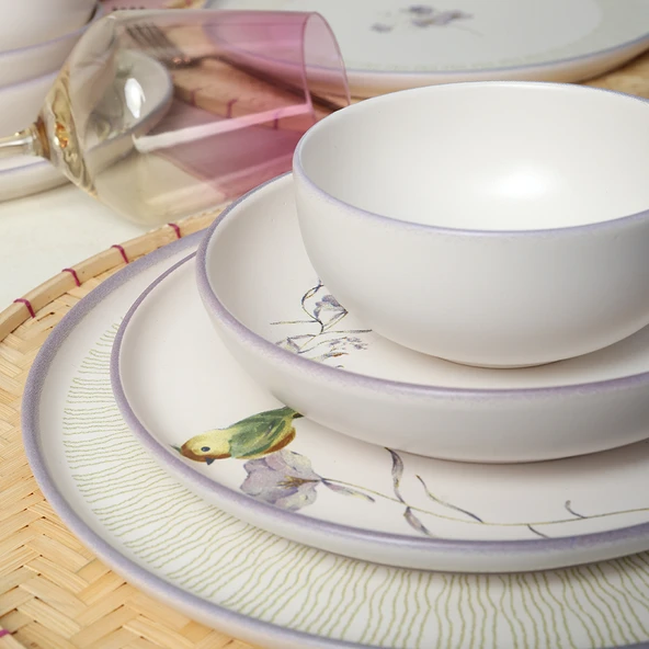 Keramika Purple Bloom Nordıc Yemek Takımı 24 Parça 6 Kişilik 22431-32 - 7