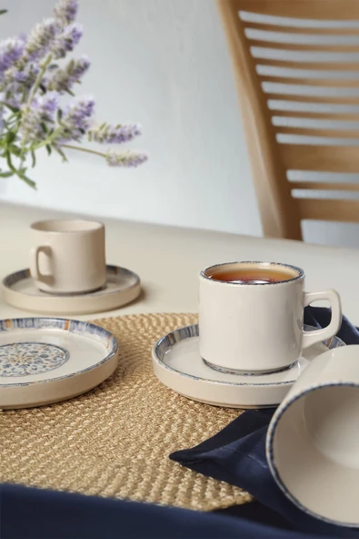 Keramika Sapphire Stackable Çay Takımı 12 Parça 6 Kişilik 22743-44 - 5