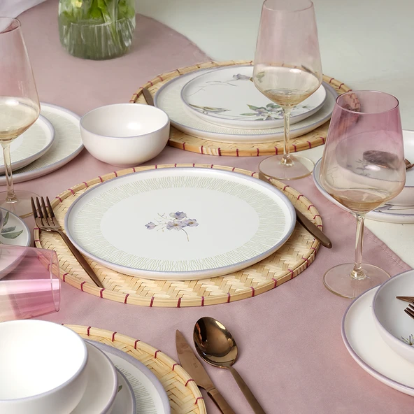 Keramika Purple Bloom Nordıc Yemek Takımı 24 Parça 6 Kişilik 22431-32 - 10