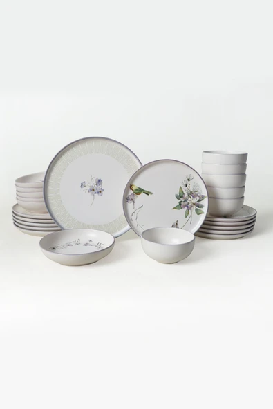 Keramika Purple Bloom Nordıc Yemek Takımı 24 Parça 6 Kişilik 22431-32 - Resim 7