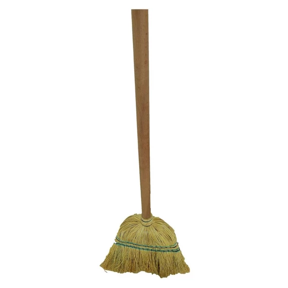 Doğal Ot Çalı Süpürgesi Gürgen Uzun Saplı Sarı Süpürge 1000GR - 2