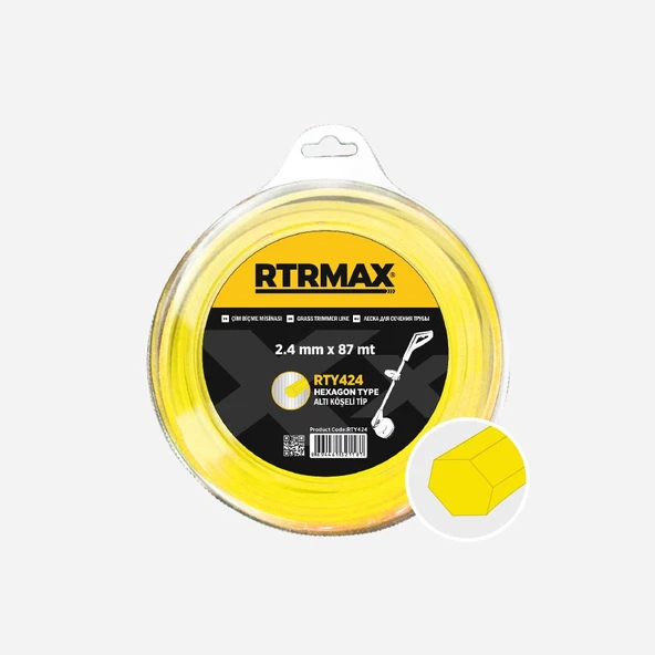 Rtrmax RTY439 4mmx32m Tırpan Misinası Sarı Altıköşe
