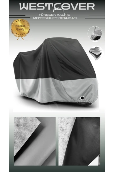 westcover  Yuki Forza 170 Uyumlu Yüksek Kalite Vinlex Motosiklet Brandası,Örtüsü Gri Siyah ürün görseli