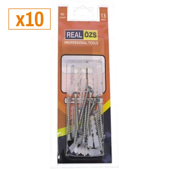 Real Özs-1431 Dubelli Vida 3.5x35 13 Adet Vida Ve Dubel (x10)