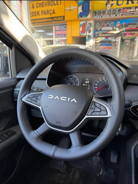 Dikmeli Direksiyon Kılıfı Dacia Uyumlu Jogger Soft Siyah (38×10Cm)