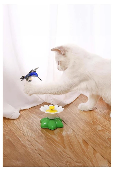 Pribor Hareketli Kedi Oyuncağı Dönen Kuş Başlıklı ( Pille Çalışır) - 4