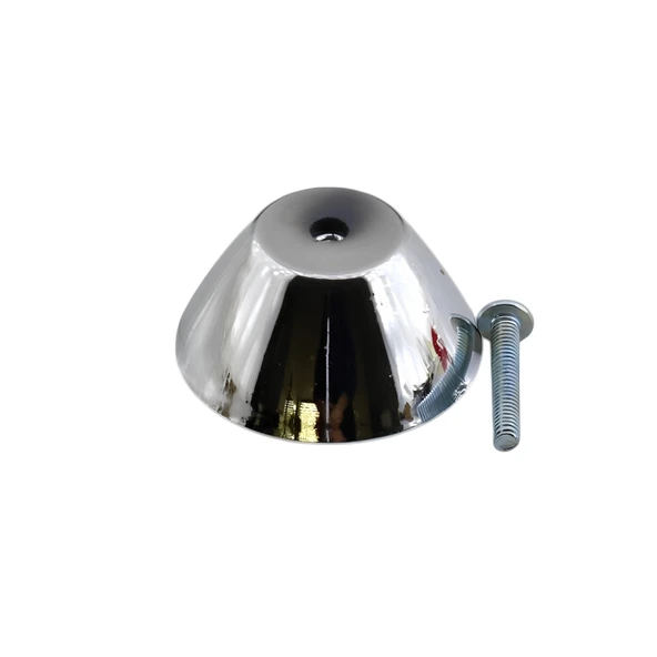 Delta Düğme Krom Mobilya Mutfak Dolap Dolabı Çekmece Kulpu Kulbu Plastik Gümüş Tek Vidalı Kulp - Resim 3