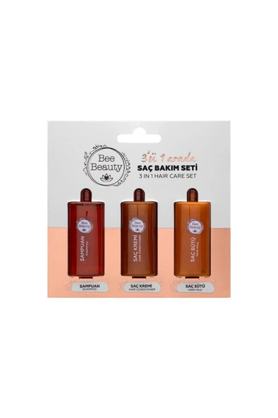 Bee Beauty 3'ü 1 Arada Seyahat Seti 3 x 10 ml (Şampuan + Saç Kremi + Saç Sütü)