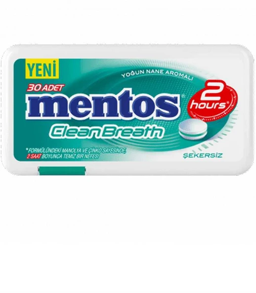 Mentos Clean Breath 2 Saat Yoğun Nane Aromalı Tablet Şeker 21 gr 12 Adet - 3