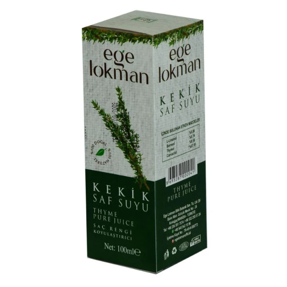Ege Lokman Saç Rengi Koyulaştırıcı Kekik Saf Suyu Sprey 100ML - 4