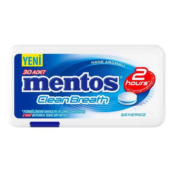 Mentos Clean Breath 2 Saat Nane Aromalı Tablet Şeker 21 gr 12 Adet - 4