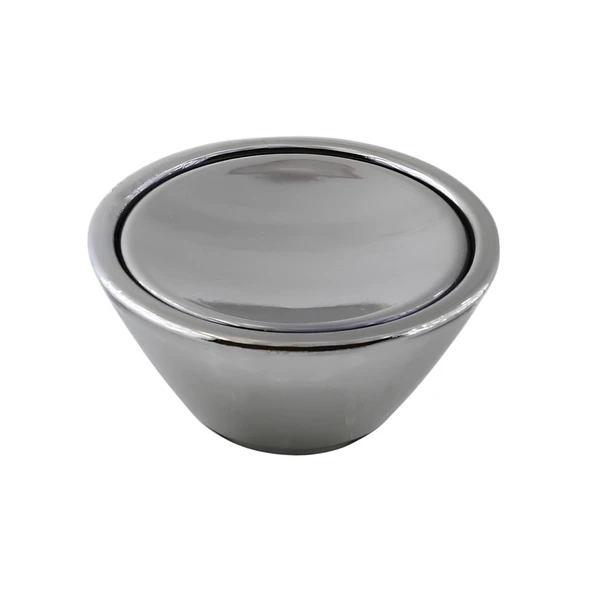 Delta Düğme Krom Mobilya Mutfak Dolap Dolabı Çekmece Kulpu Kulbu Plastik Gümüş Tek Vidalı Kulp - Resim 4