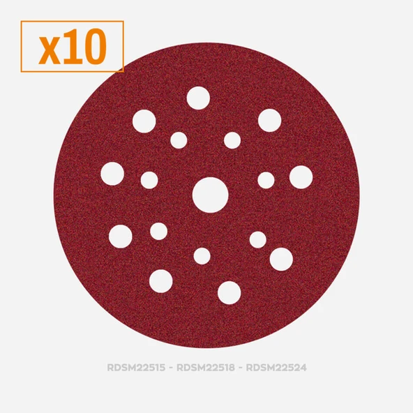 Rtrmax RDSM22522 225mm 220 Kum Alüminyum Oksit Cırt Zımpara (x10)