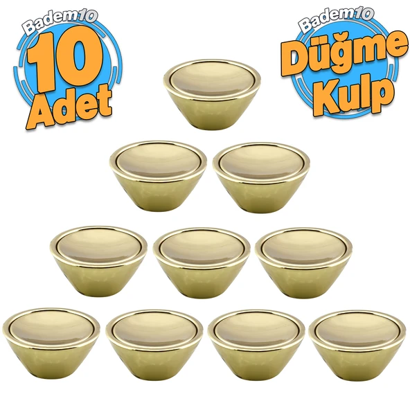 10 Adet Delta Düğme Gold Mobilya Mutfak Dolap Dolabı Çekmece Kulpu Kulbu Plastik Altın Tek Vida Kulp