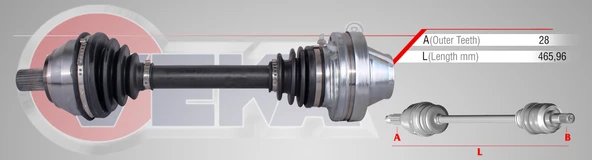 KOMPLE AKS SOL SAG ON  AMAROK 2.0 TDI UZUNLUK 465.96mm 2010-