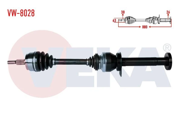 KOMPLE AKS SAG ON T5 CFCA 2.0 TDI 7E0407272AC