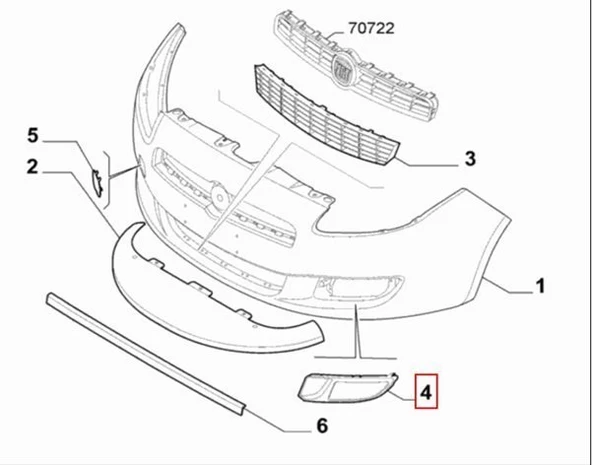 Fiat Bravo Ön Tampon Sis Bakaliti Sağ (2007-2015) 735441596 FIA07BR012 1.4, 1.6 JTD, 1.4 T-JET - Resim 2