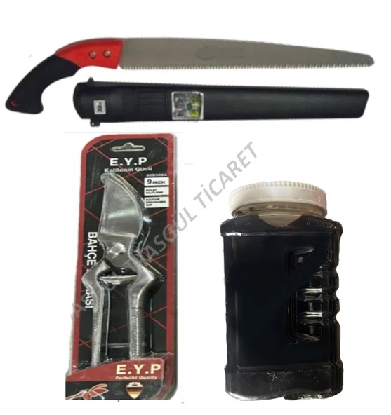 Hsgl Bahçe Ağaç Budama Makas 9 ınc Testere 30 cm Aşı Macunu 500gr Set ürün