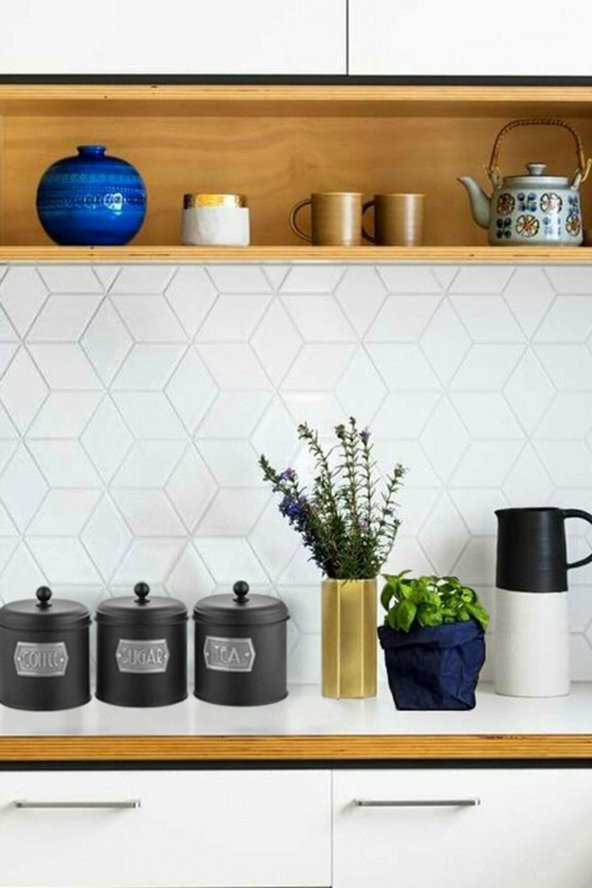 The Mia Siyah Çay Şeker Kahve Kavanozu GLV0499 - 2