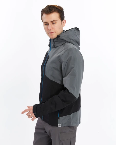 Mapamyumco Windbreaker Erkek Ceket-FÜME-SİYAH - Resim 4