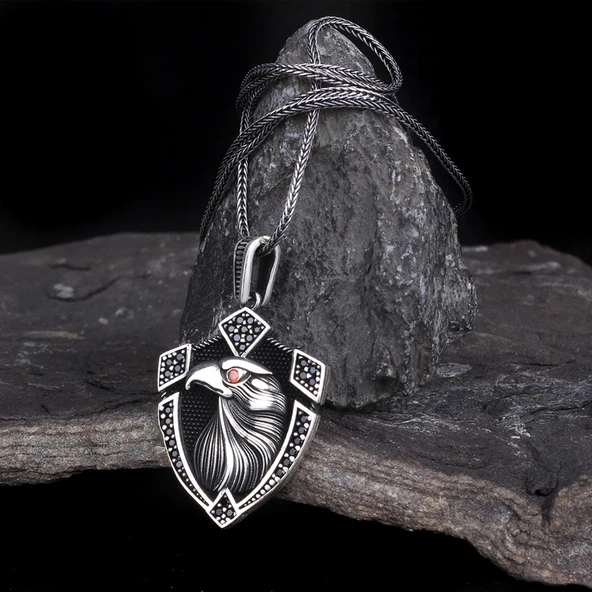 KARTAL MOTİFLİ MODEL 925 AYAR GÜMÜŞ KOLYE - Resim 2