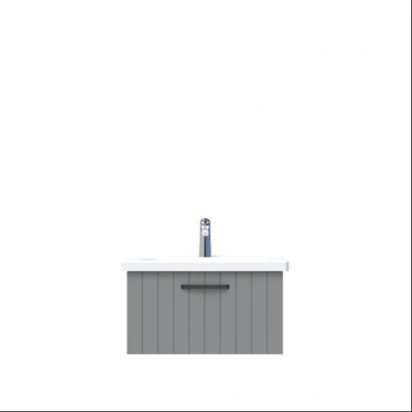 D10 Next Lavabo Dolabı Tezgah Altı 1 Çekmeceli 65 cm Gri Lake