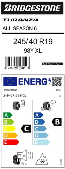 245/40R19 98Y XL TURANZA 6 BRIDGESTONE - 4