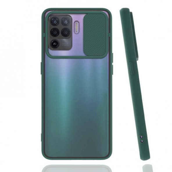 Oppo Reno 5 Lite Kılıf Zore Lensi Sürgülü Kamera Koruyucu Kılıf - 8