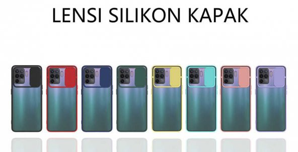 Oppo Reno 5 Lite Kılıf Zore Lensi Sürgülü Kamera Koruyucu Kılıf - 11