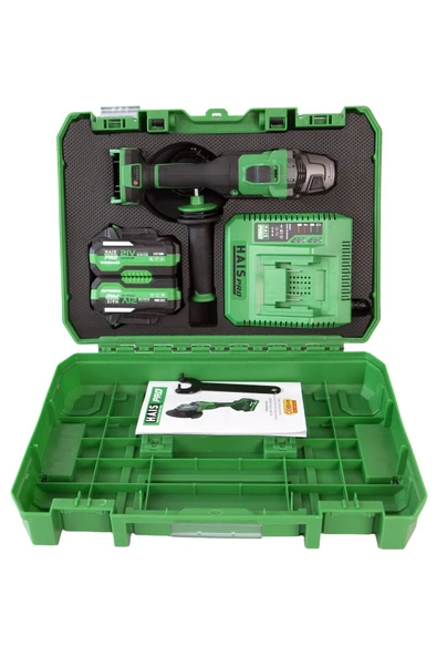 Haispro Profesyonel Akülü Taşlama Makinası 21 V 2x4 Ah Çift Akü - 4