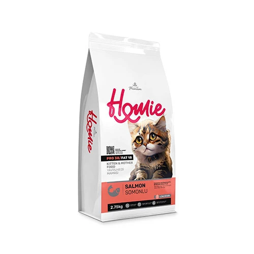 Homie Mother & Baby Anne ve Bebek Kediler İçin Somonlu Kedi Maması 2,75 Kg