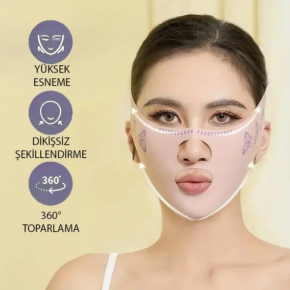 Yüz Korsesi Çene Boyun Bandı Gıdı Yanak Gıdık Toplama korsesi - 5