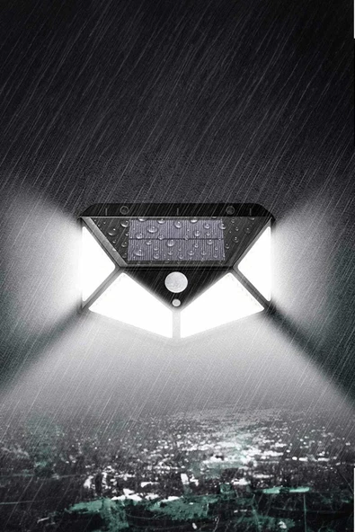 100 Ledli Güneş Enerjili Bahçe Lambası Solar Hareket Sensörlü Şarj DG1231 - 4