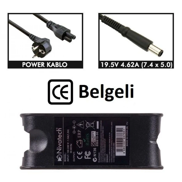 Nivatech BC901 DELL 19,5V 3,34A (7,4*5,0mm) Adaptö