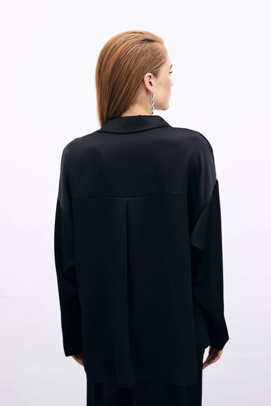 Aksesuar Detaylı Gömlek - Siyah - 7