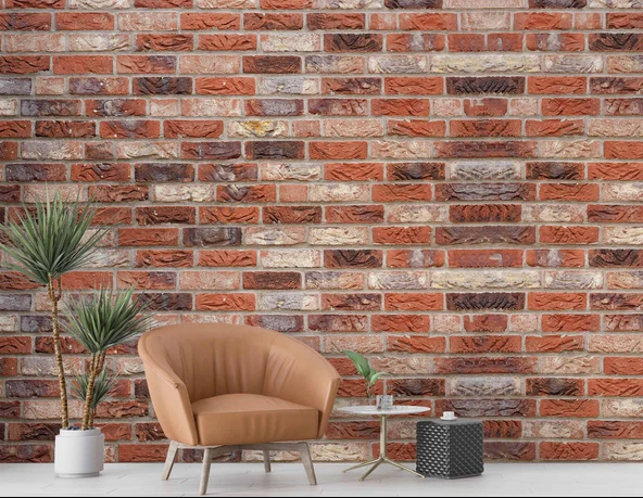 Doğal Turuncu Taş Duvar Temalı Duvar Kağıdı - Resim 6