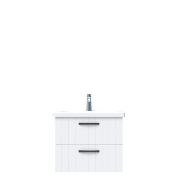 D10 Next Lavabo Dolabı Tezgah Altı 2 Çekmeceli 65 cm Beyaz Lake